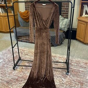 Velvet wrap dress